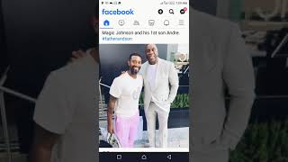 Magic Johnson and his first son Andre.