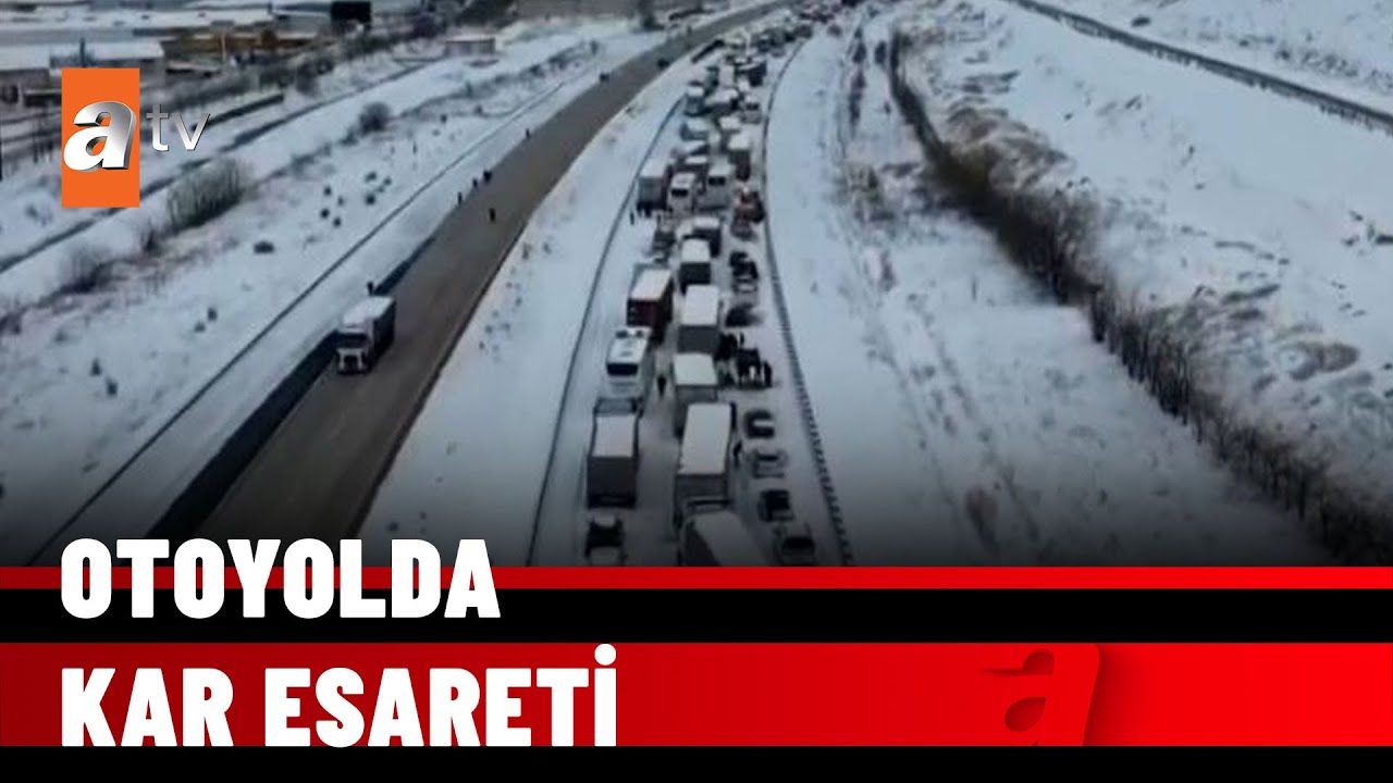 Gaziantep otoyolunda kar esareti - atv Haber 19 Ocak 2022