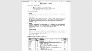 Java 02: Erklärung Datentypen