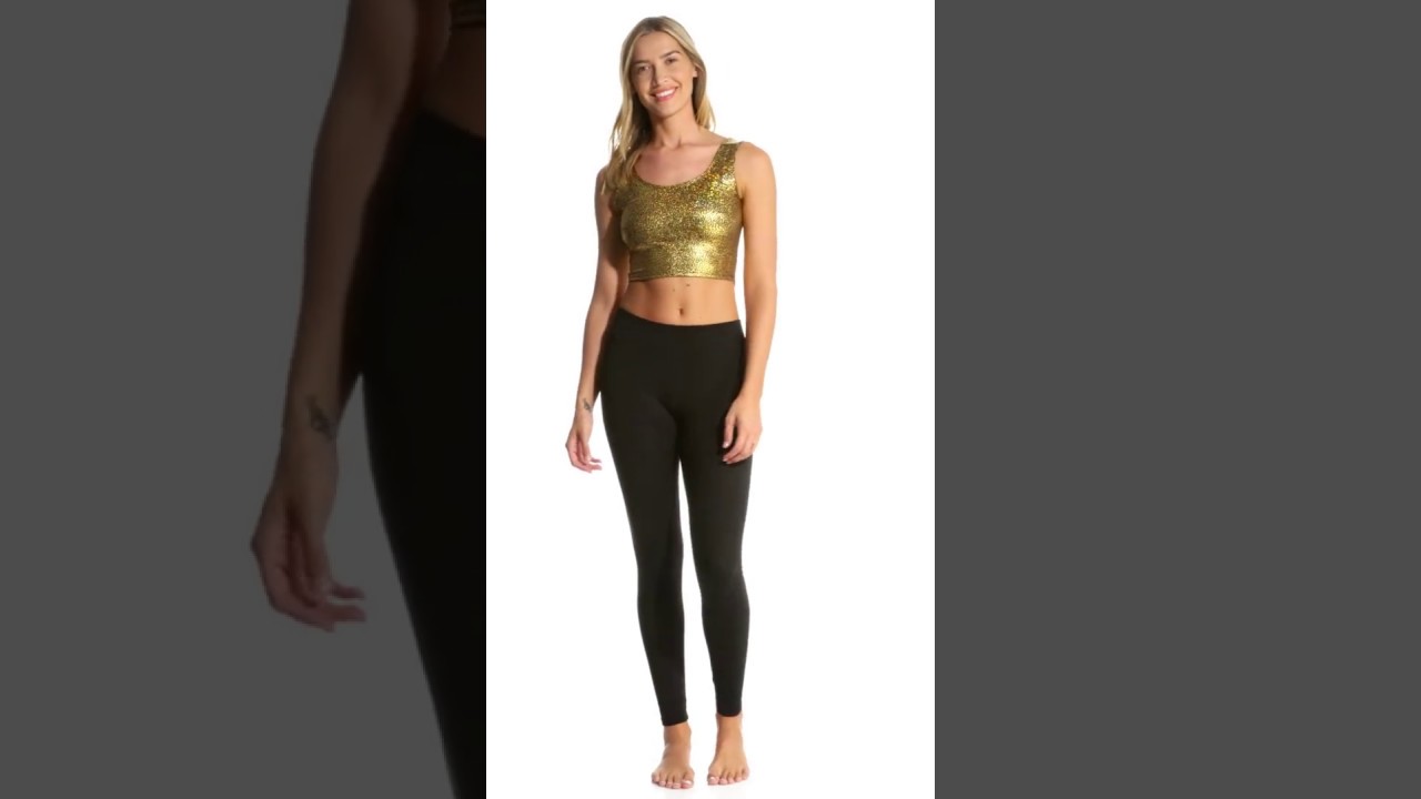 Purusha People Golden Goddess Yoga Crop Bra Top | SwimOutlet.com