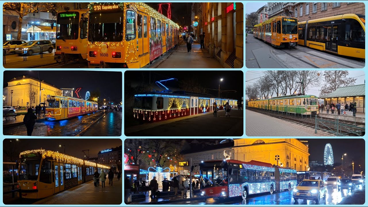 Budapesti Fényvillamosok, és Egyéb Fényjárművek a Belvárosban (2025 December)
