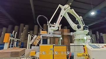 Robot palletizer system for corrugated carton stacking