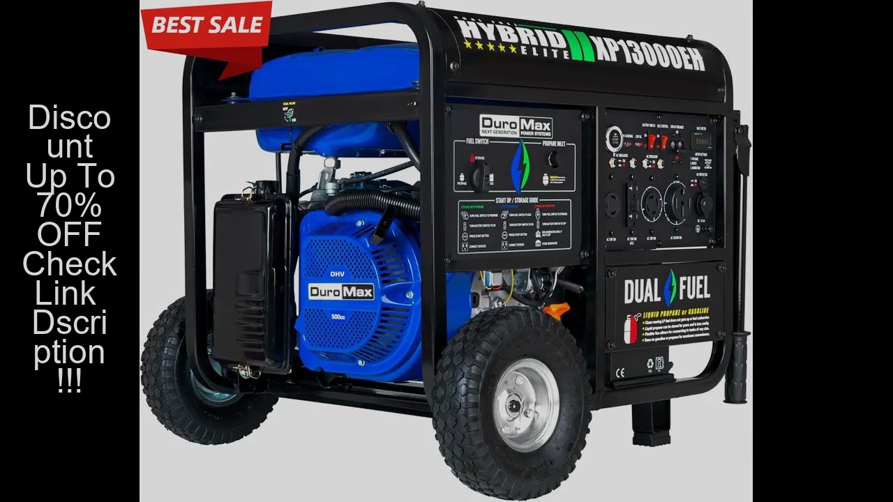 High-quality13,000-Watt Dual Fuel Portable Generator - Gas & Propane, Electric Start, Whole Home Bac