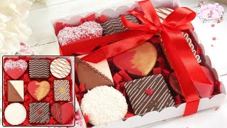Caja de galletas &quot;bombones de chocolate&quot; para San Valentín I Chocolate box cookie-Priscila&#39;s Cookies