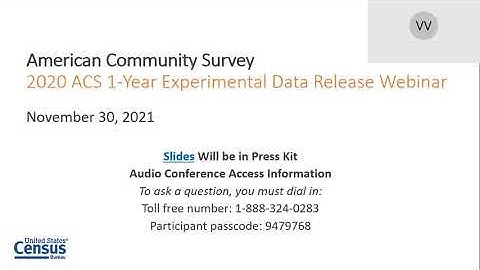 2020 American Community Survey 1-Year Experimental Data Release Webinar