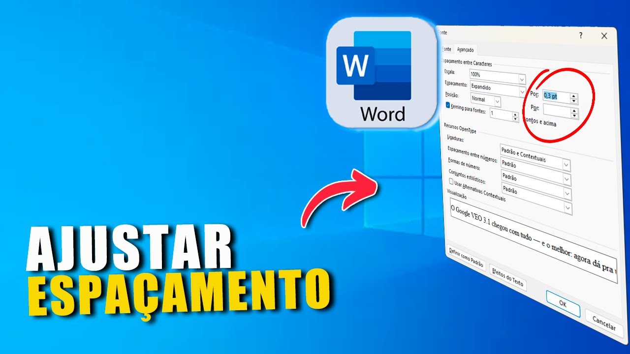 COMO AUMENTAR OU DIMINUIR ESPAÇAMENTO ENTRE PALAVRAS NO WORD - YouTube