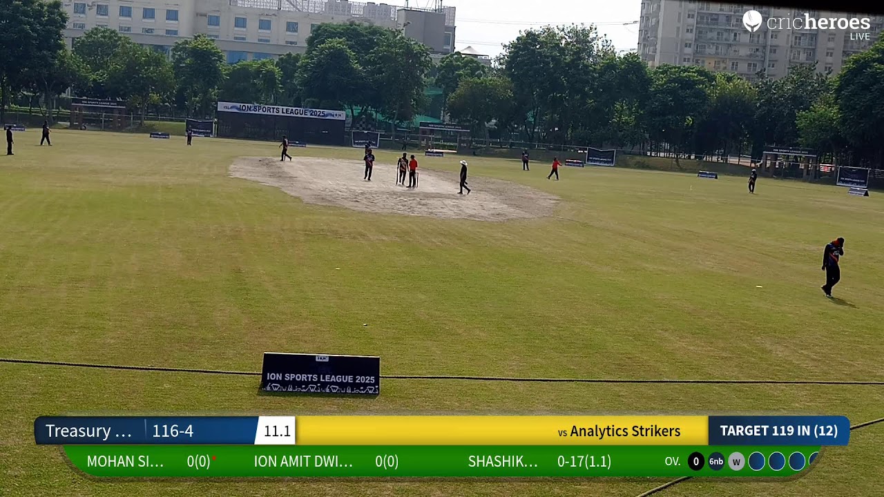 Analytics Strikers vs Treasury Reval Giants Live Cricket Match | ION Sports League 2025 Live - Gaur