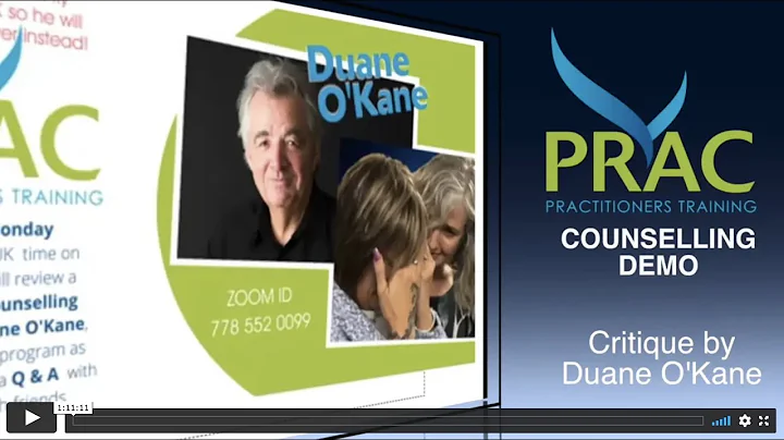 Catherine O'Kane Counselling session. Duane O'Kane...