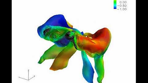 Fruit Hovering CFD Simulation,  Post process Vortex Visualization