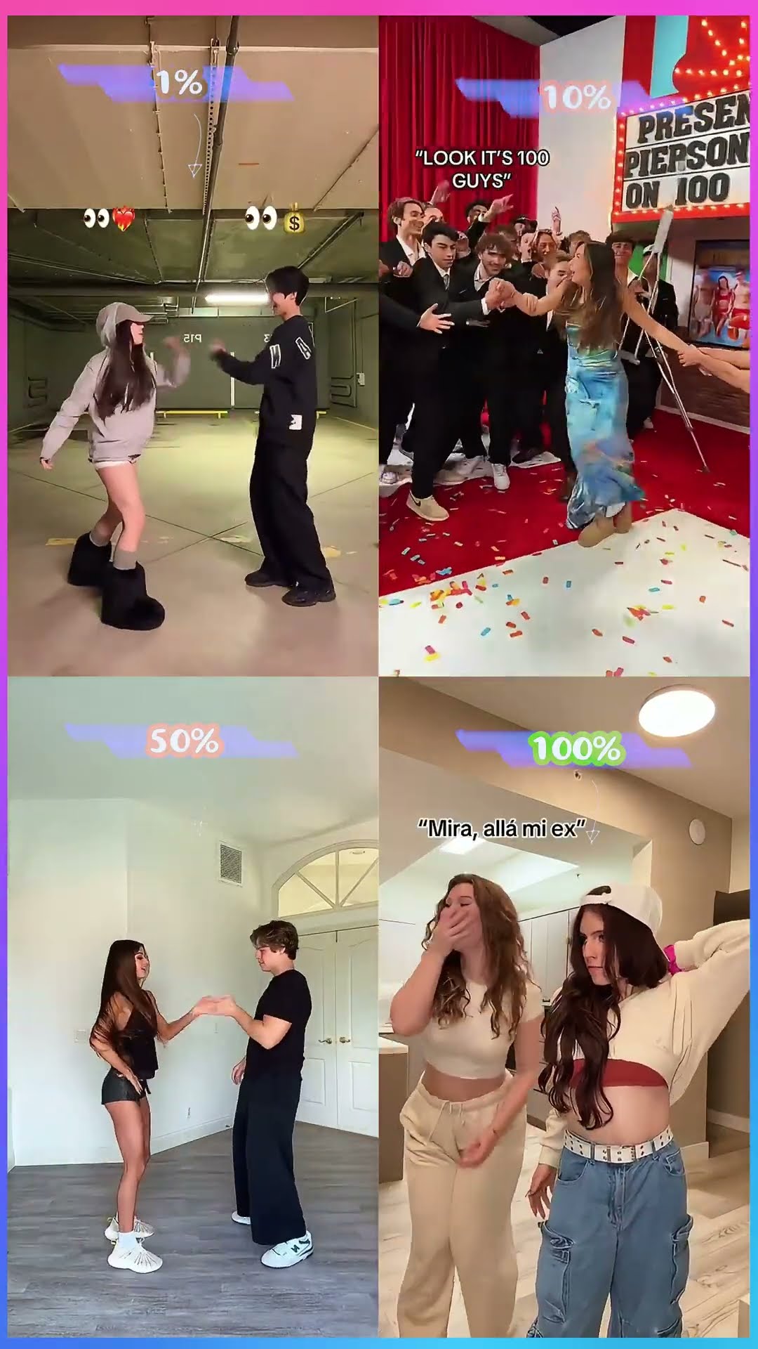 Who did the Best Dance ?? 1, 10, 50 or 100 #shorts #tiktok #viral #dance #cute #funny #trend