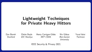 Lightweight Techniques For Private Heavy Hitters