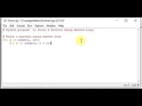python program to print pattern using nested loop - YouTube