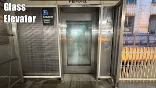 Glass Traction Elevator at the Washington/Wabash CTA Station Platform