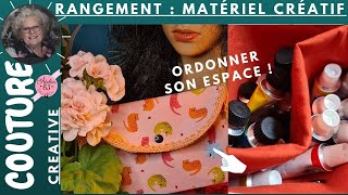 La POCHETTE Nomade spécial Matériel Créatif 2 compartiments 🧵 ♻️ Restes de Tissus et Rubans ©A63