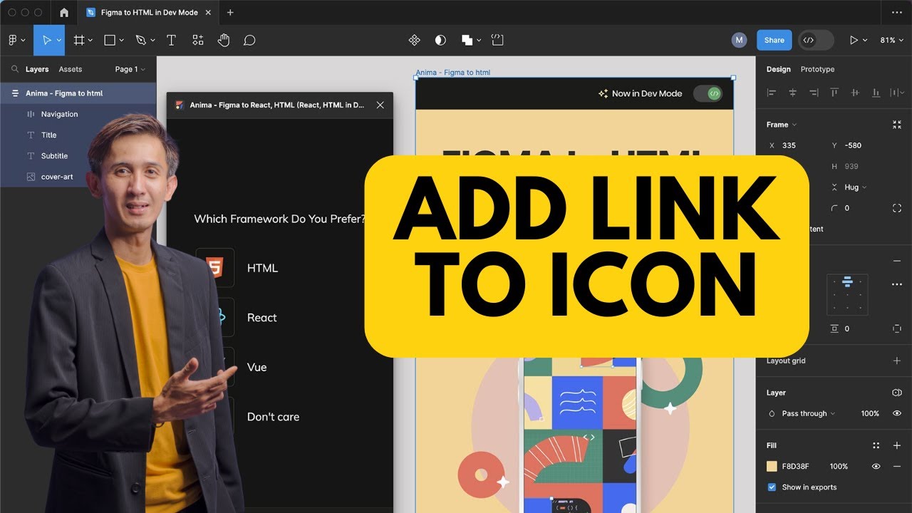 How to Add Link to an Icon in Figma 2025? - YouTube