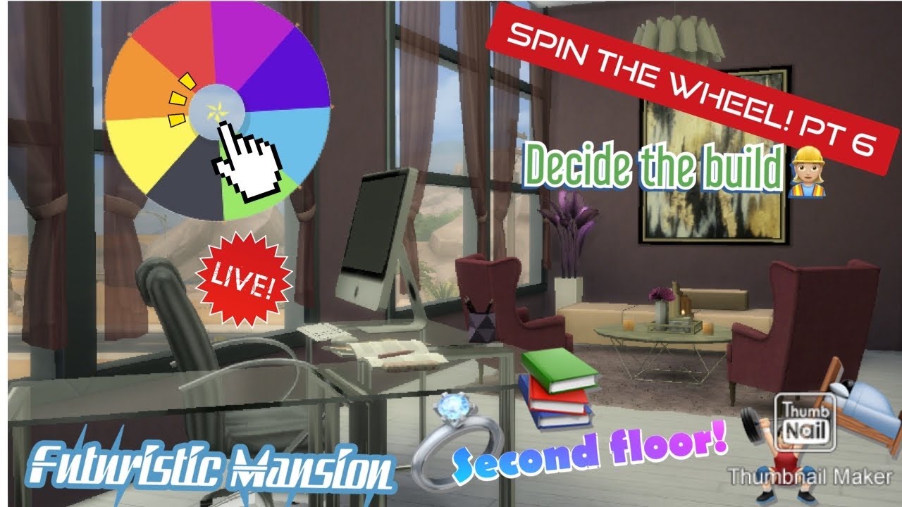 FUTURISTIC MANSION BUILD SPINNING THE WHEEL to decide my sims' house