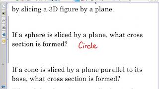 Cross Sections of 3D Figures ~ Math 3