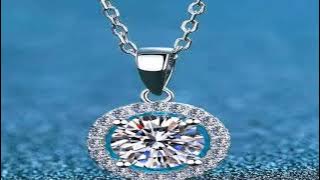 Smyoue 1.0CT 6.5mm Solitaire Moissanite Necklace for Women Sparkling 925 Silver Pendant Plated Pt950