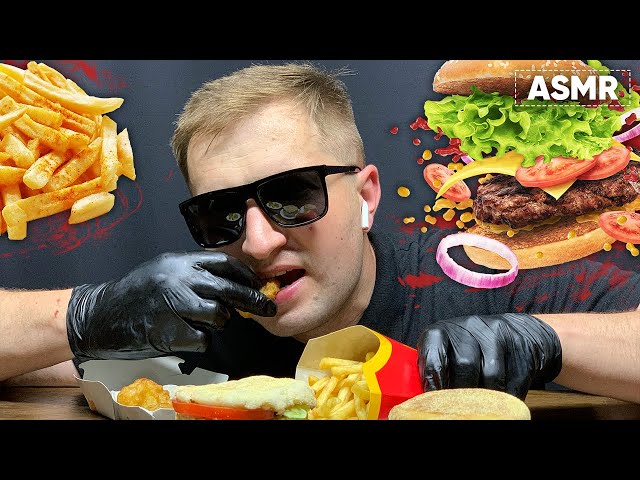ASMR CHEESEBURGERS & CHICKEN NUGGETS | Andrew ASMR