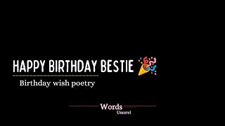 Happy Birthday Bestie - Birthday Wish Poetry for Your Best Friend | Birthday Status Shayari