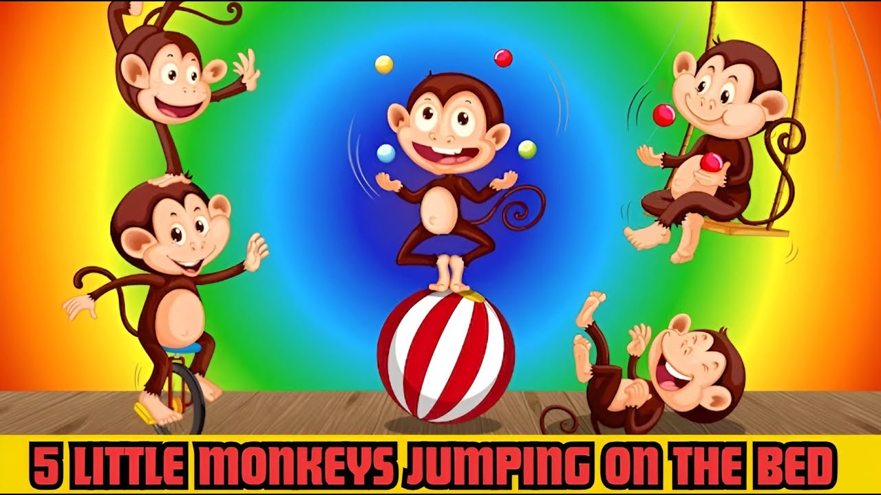 Five Little Monkeys Jumping On The Bed | Children Nursery Rhyme | Kids ...