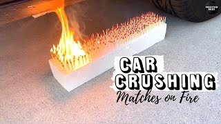 Crushing Crunchy and Soft Things with Car ASMR - Car vs Matches on Fire!! screenshot 4
