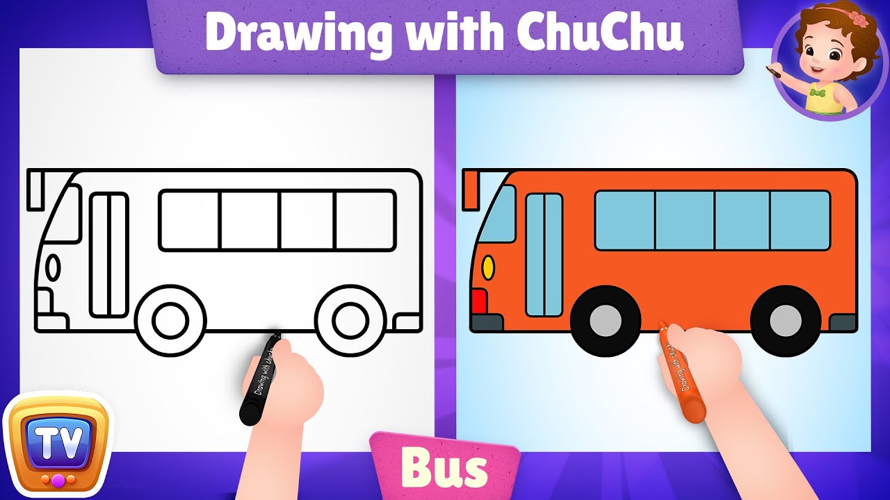 How to Draw a Bus? - Drawing with ChuChu - ChuChu TV Drawing for Kids Easy Step by Step