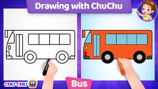 how to draw a bus drawing with chuchu chuchu tv drawing for kids easy step by step