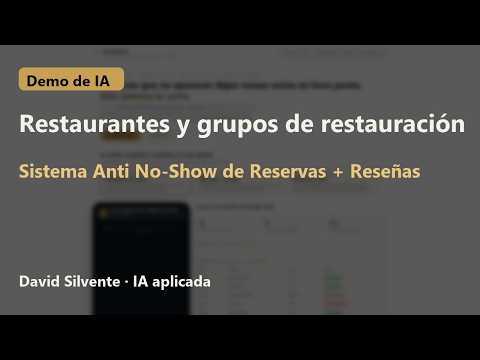 IA para restaurantes: Sistema Anti No-Show de Reservas + Reseñas | Demo