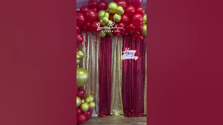 RED & GOLD BALLOONS 🎈 #shorts #ytshort #balloondecorationideas #balloonarrangement #howto #balloon