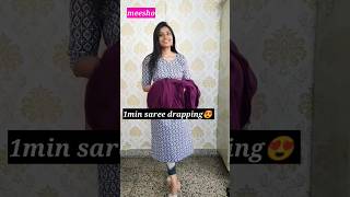 Meesho 1min saree drapping😍#viral song#yt viral#shorts#meesho saree haul