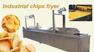 Industrial continuous potato chips frying machine | french fries plantain chips fryer