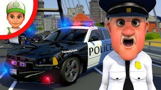 Police car had an accident. Police car chase for children cartoon. Car Cartoons for children.