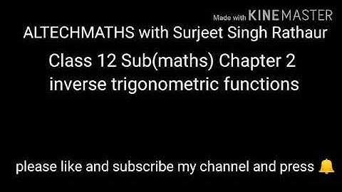 Dr. Harswaroop Sharma Class 12 Sub(maths) chapter 2 inverse trigonometric functions