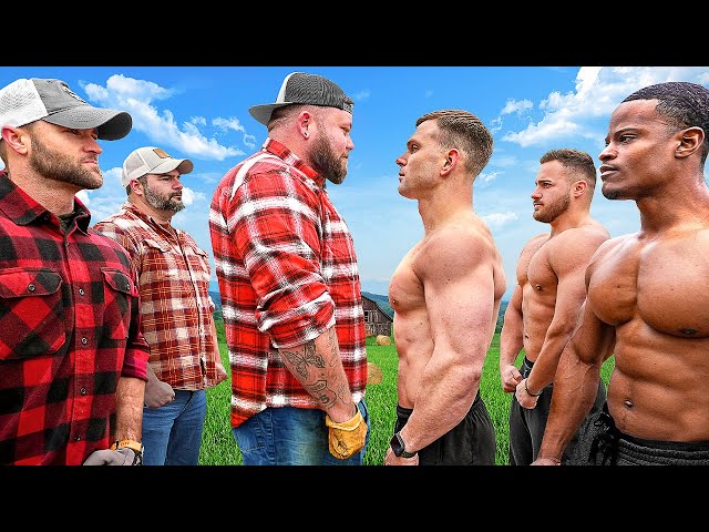 FARMERS VS BODYBUILDERS (Who Is Stronger?) class=