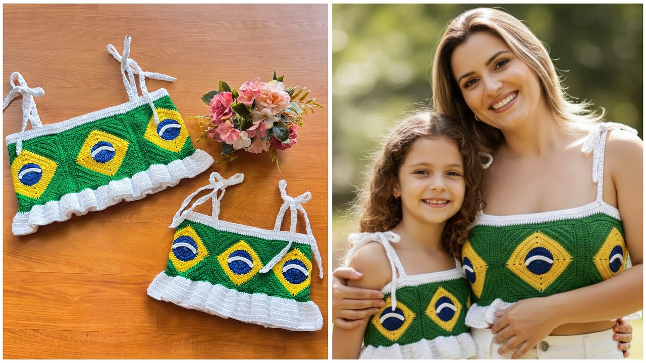 Cropped Tal Mãe Tal Filha Em Crochê Do Brasil 🇧🇷 