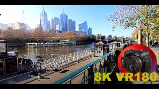 8K VR180 COLD WINTER MELBOURNE DAY NEXT TO YARRA RIVER 3D (Travel Videos/ASMR/Music)