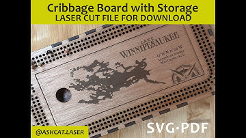 Laser cut Cribbage board with storage - Design File for Download