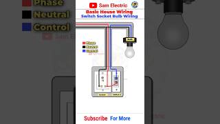 1 Switch 1 Socket bulb wiring connection #wiring #shorts #short #shortsfeed #housewiring #electrical