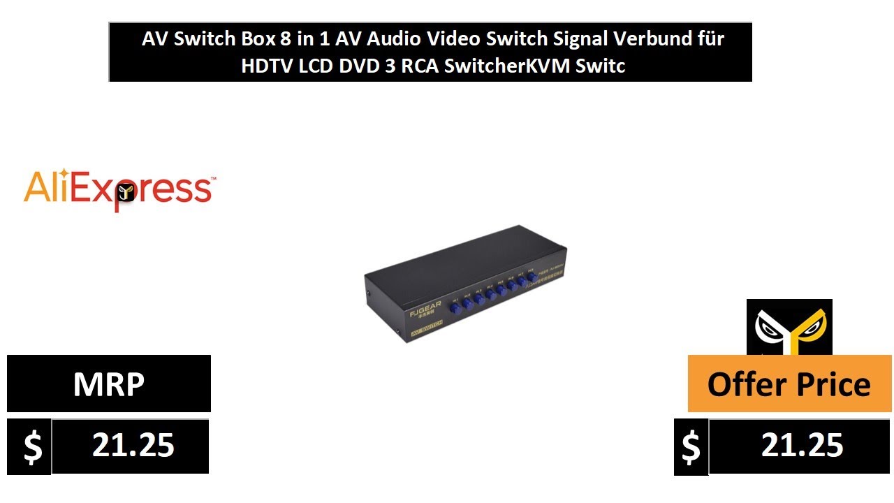 AV Switch Box 8 in 1 AV Audio Video Switch Signal Verbund für HDTV LCD DVD 3 RCA SwitcherKVM Switc