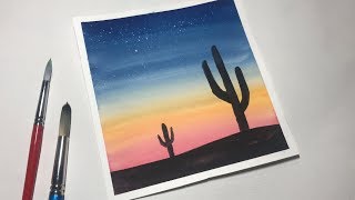 watercolor sunset easy painting beginners paintings paint watercolour watercolors colors using together april tutorial blend