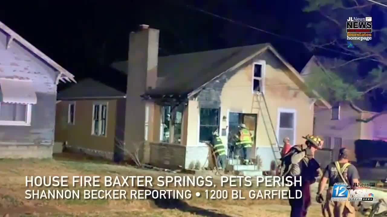 House fire in Baxter Springs, Kan. on Garfield Ave, residents exit safely, however pets perish
