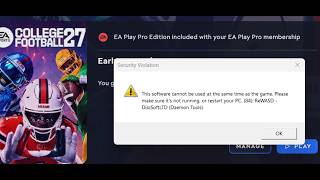 Fix EA College Football 27 Error ReWASD-DiscSoft(Daemon Tools)This Software Cannot Be Used Same Time
