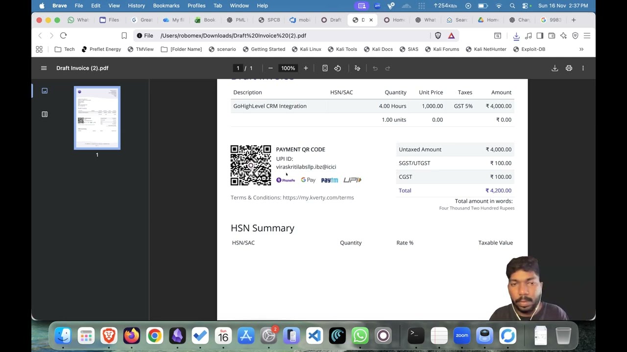 Creating Invoices With UPI QR Code in Odoo 19