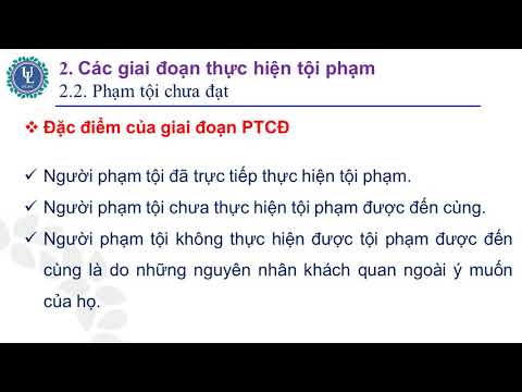 Video CHƯƠNG 9 - CÁC GIAI ĐOẠN THỰC HIỆN TỘI PHẠM - Đại học... - YouTube