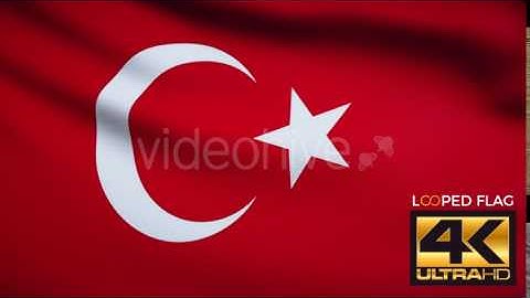 Flag 4K Turkey On Realistic Looping Animation With Highly Detailed Fabric