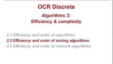 OCR Discrete: Algorithms 2-2