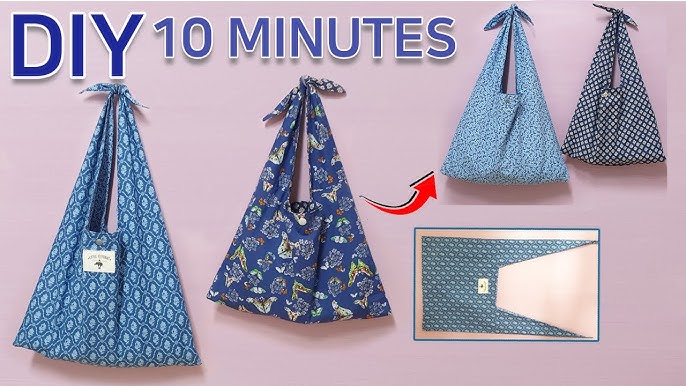 DIY Origami Bag, 삼각 에코백 만들기, Triangle Bag Tutorial with Lining