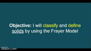Microteaching Demonstration - Classifying Solids