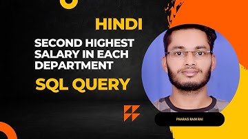 Second Highest Salary in each Department | SQL | Interview Question|  #sql  #sqlserver #interview